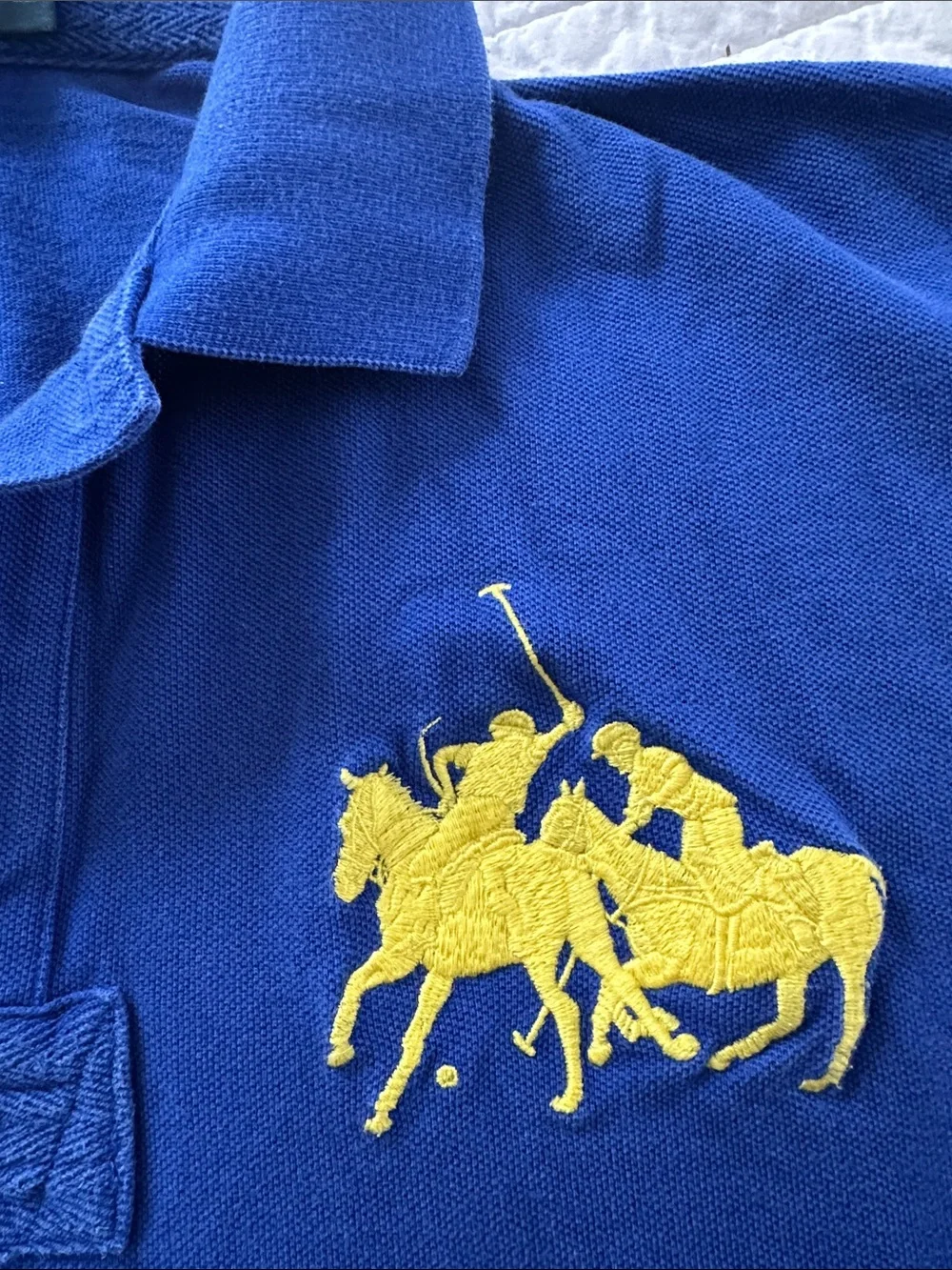 Polo by Ralph Lauren Classic Fit Polo with Yellow Logo dueling horses xl